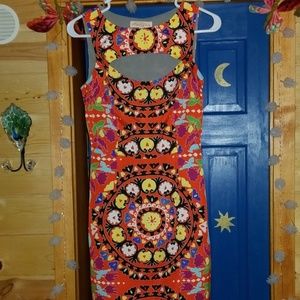 MARA HOFFMAN Cutout Minidress Sz 0 side zip lined